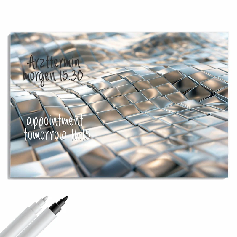 Metall Magnettafel - Welle aus Metallfliesen