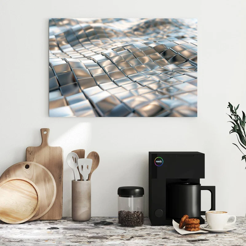 Metall Magnettafel - Welle aus Metallfliesen