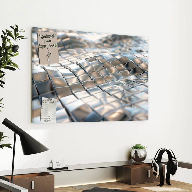Metall Magnettafel - Welle aus Metallfliesen