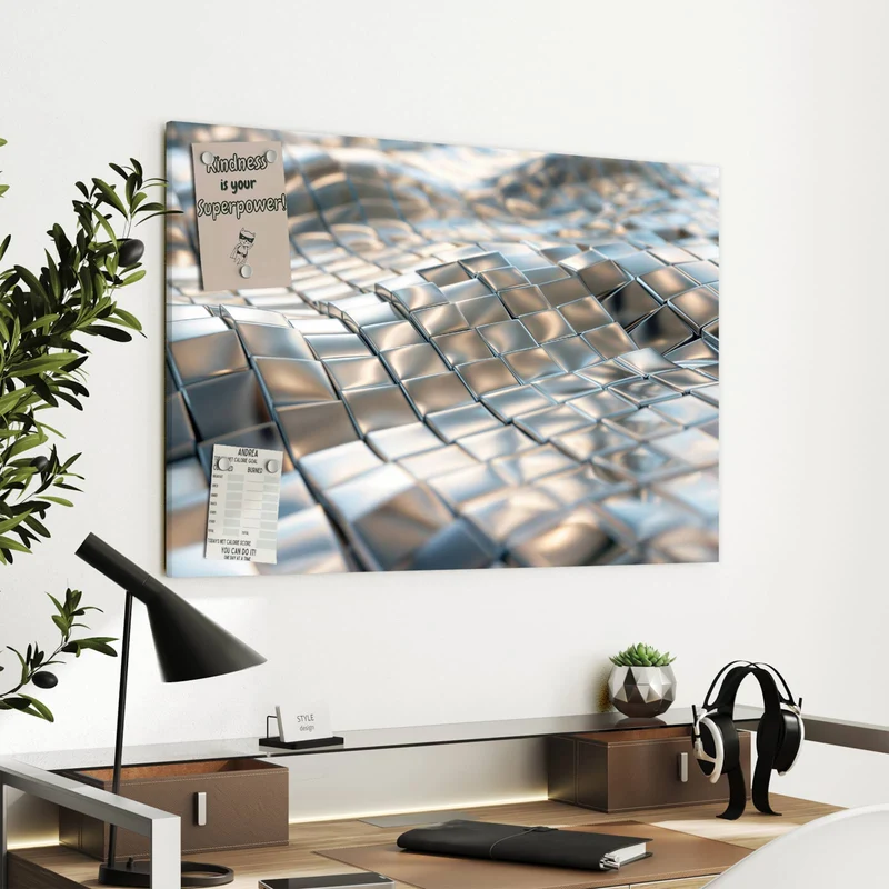 Metall Magnettafel - Welle aus Metallfliesen