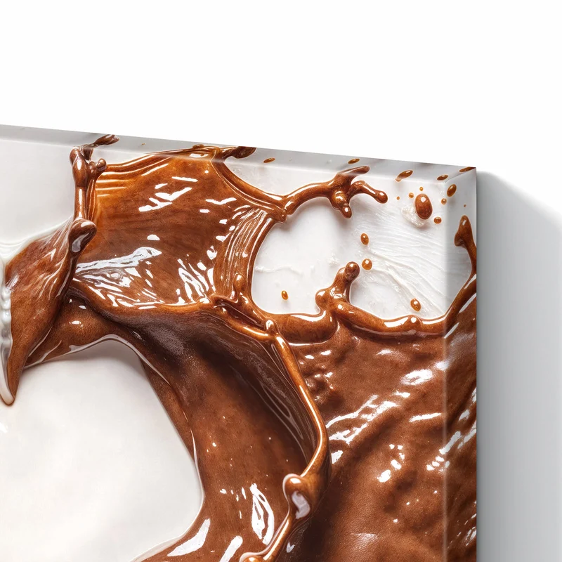 Metall Magnettafel - Herz aus Milch und Kakao