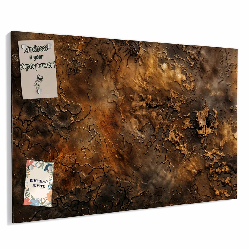 Metall Magnettafel - Dunkle Bronzepatina
