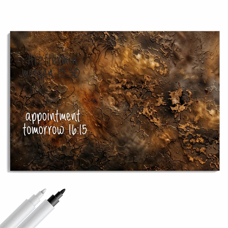Metall Magnettafel - Dunkle Bronzepatina