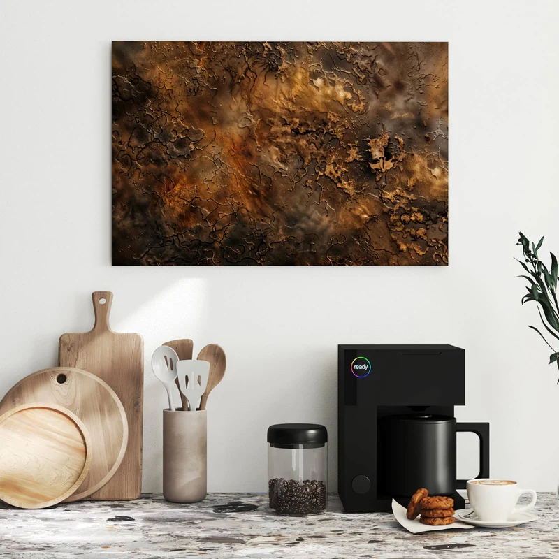 Metall Magnettafel - Dunkle Bronzepatina