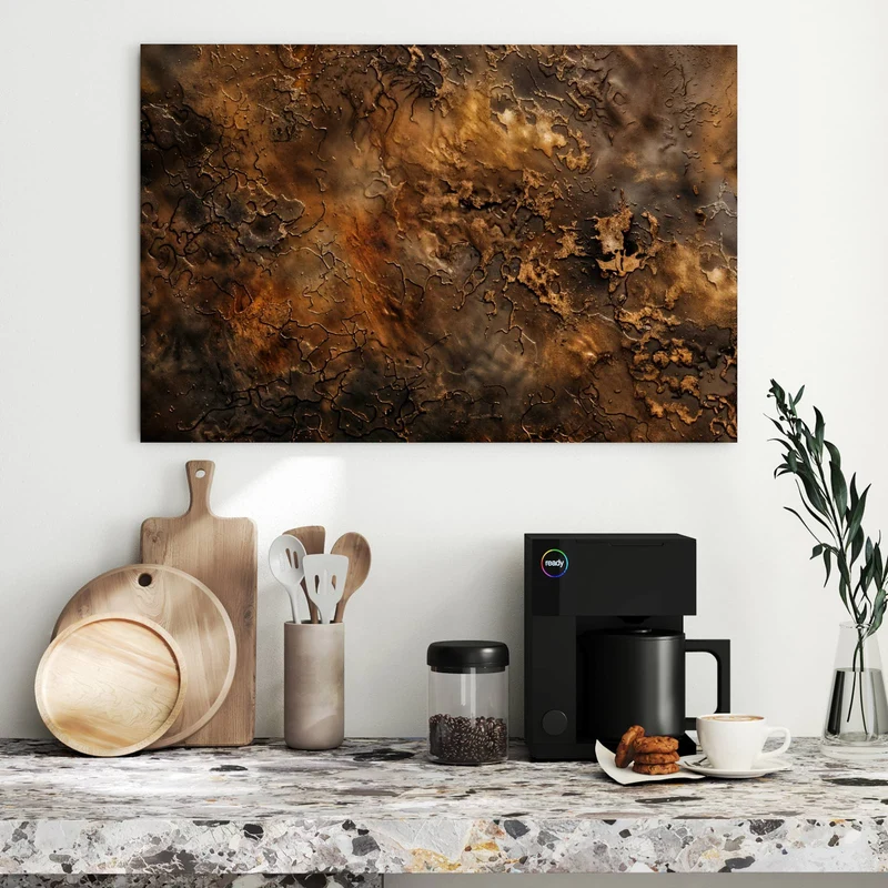 Metall Magnettafel - Dunkle Bronzepatina