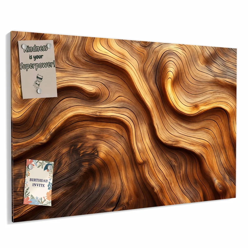 Metall Magnettafel - Wellige Holzmaserung