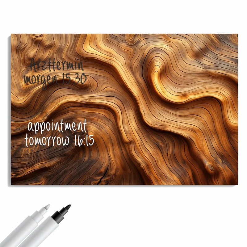 Metall Magnettafel - Wellige Holzmaserung