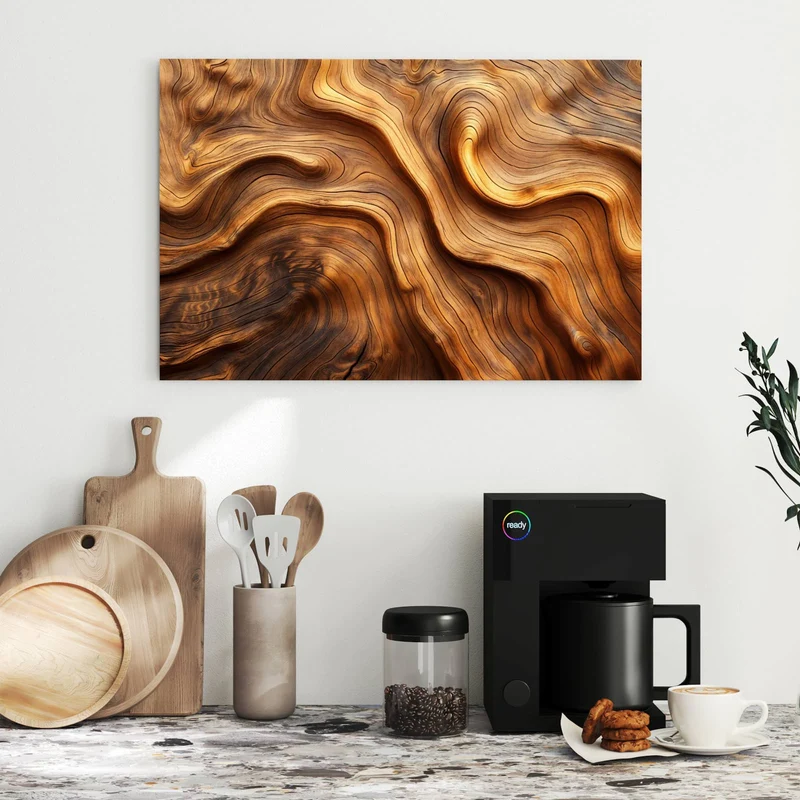 Metall Magnettafel - Wellige Holzmaserung