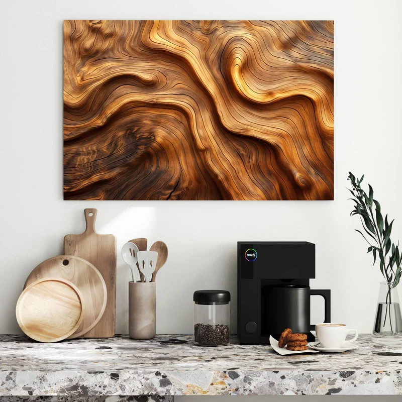 Metall Magnettafel - Wellige Holzmaserung