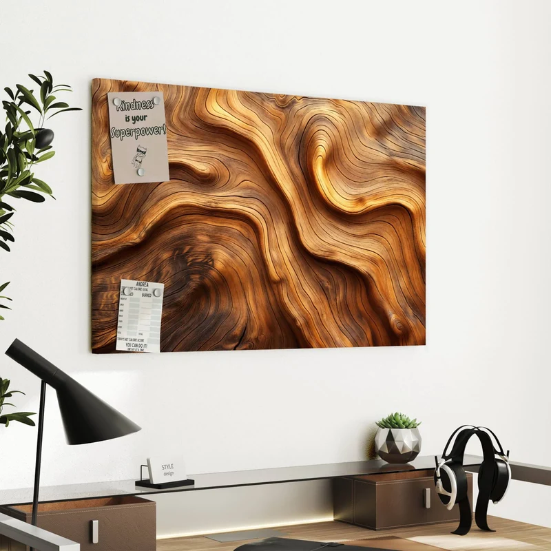 Metall Magnettafel - Wellige Holzmaserung