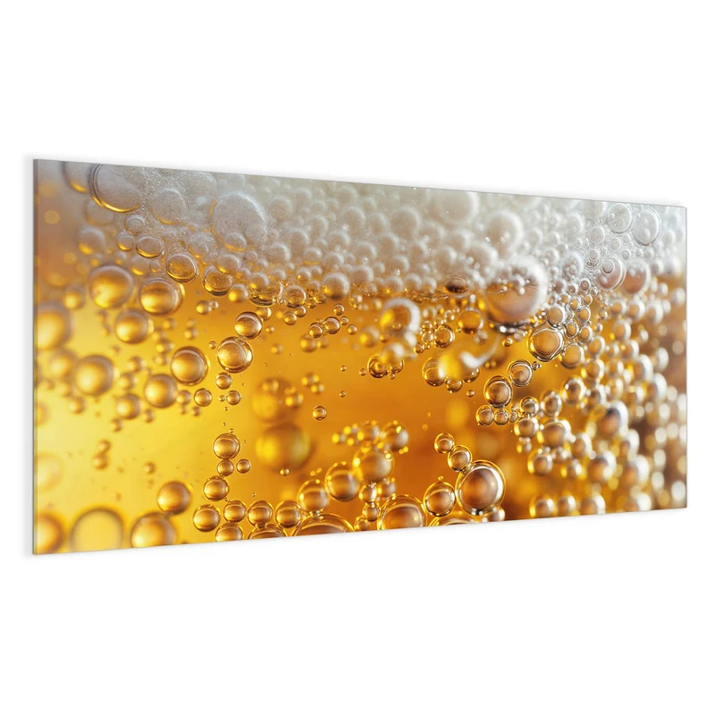 Glas Magnettafel - Goldene Bläschen