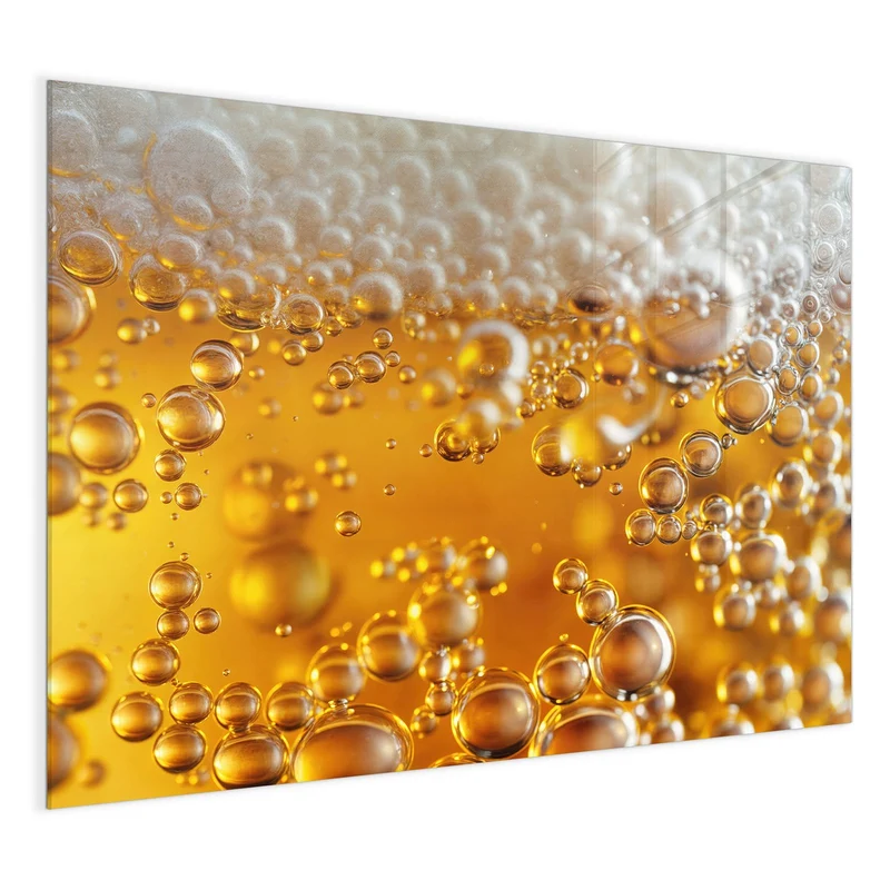 Glas Magnettafel - Goldene Bläschen
