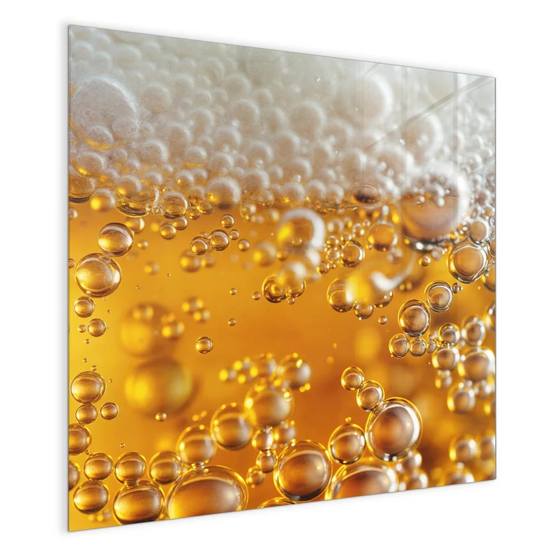 Glas Magnettafel - Goldene Bläschen