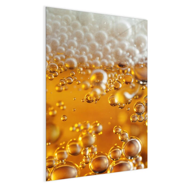 Glas Magnettafel - Goldene Bläschen
