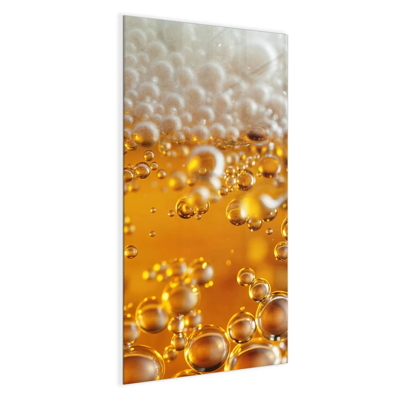 Glas Magnettafel - Goldene Bläschen