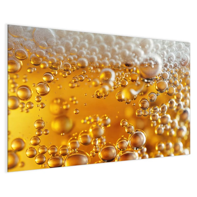 Glas Magnettafel - Goldene Bläschen