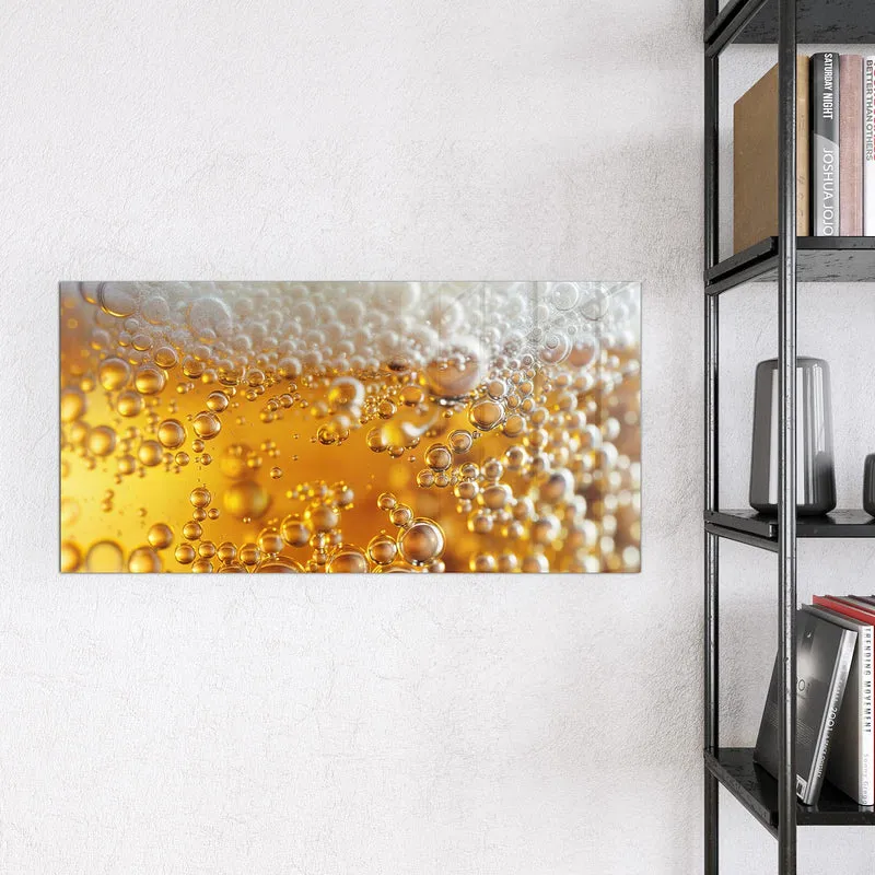 Glas Magnettafel - Goldene Bläschen