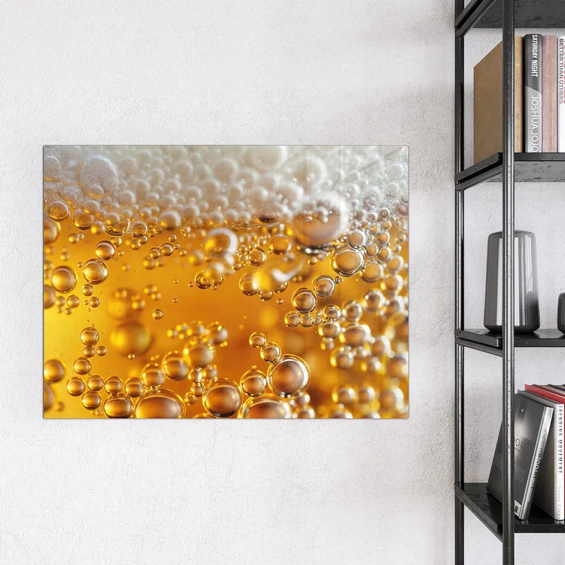 Glas Magnettafel - Goldene Bläschen