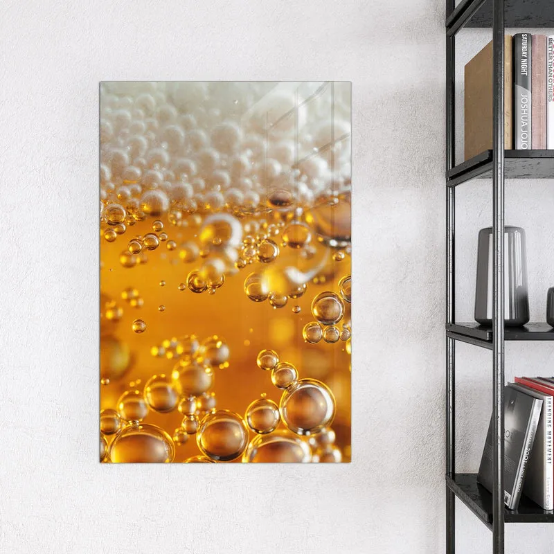 Glas Magnettafel - Goldene Bläschen