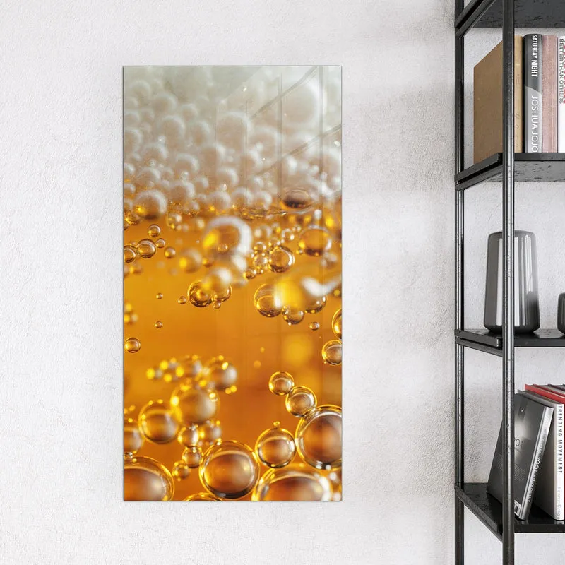 Glas Magnettafel - Goldene Bläschen