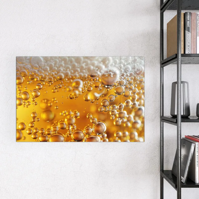 Glas Magnettafel - Goldene Bläschen