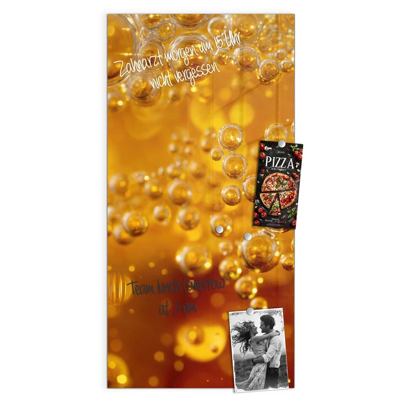Glas Magnettafel - Sprudelnde Blasen