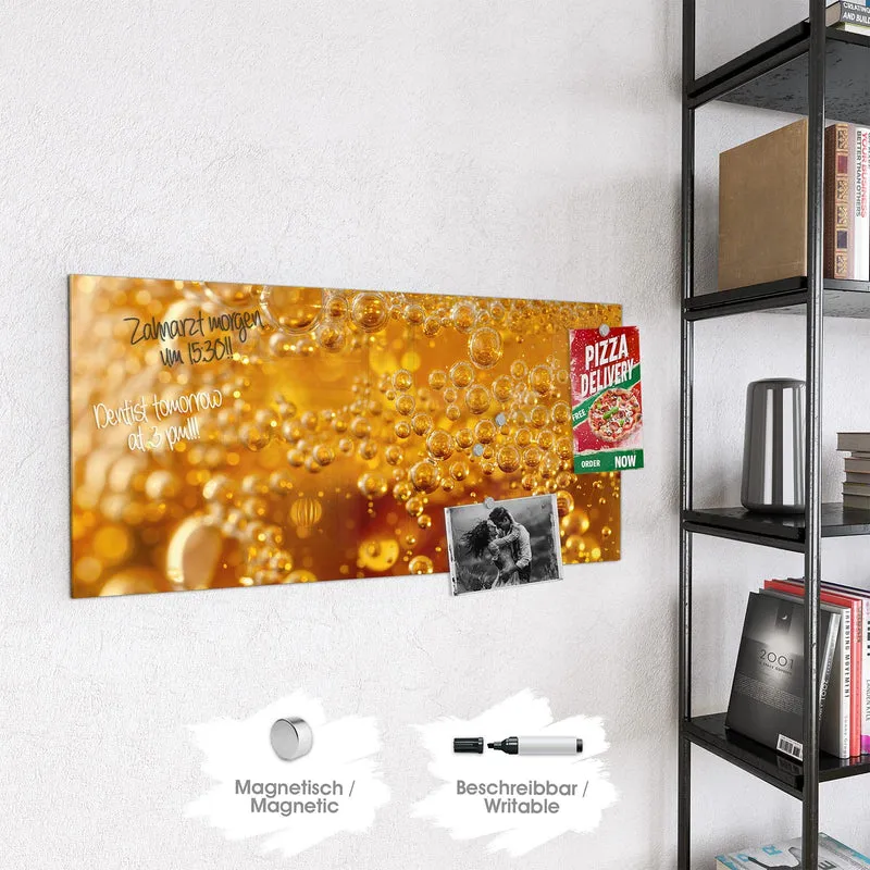 Glas Magnettafel - Sprudelnde Blasen