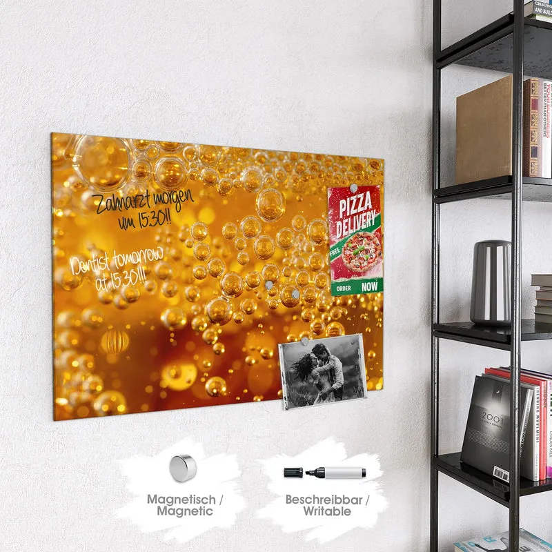Glas Magnettafel - Sprudelnde Blasen