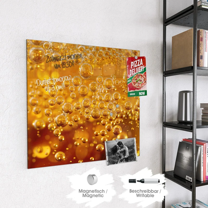 Glas Magnettafel - Sprudelnde Blasen