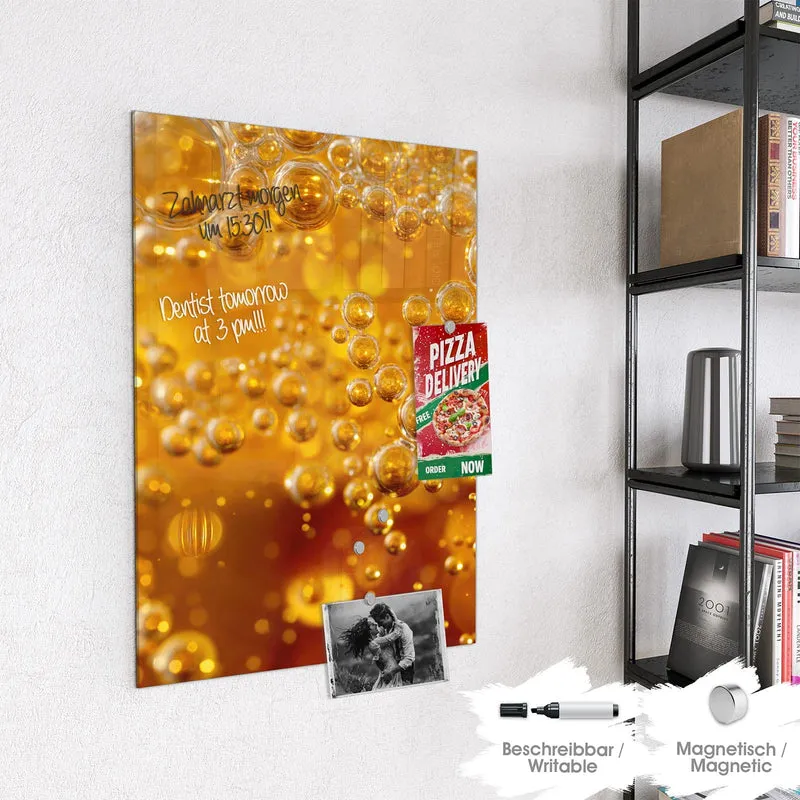 Glas Magnettafel - Sprudelnde Blasen