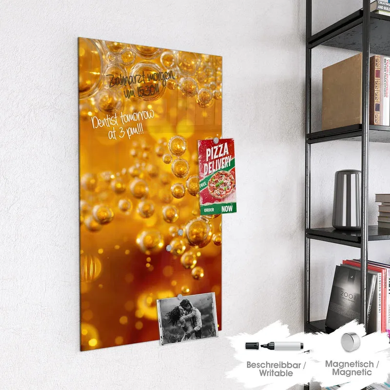 Glas Magnettafel - Sprudelnde Blasen