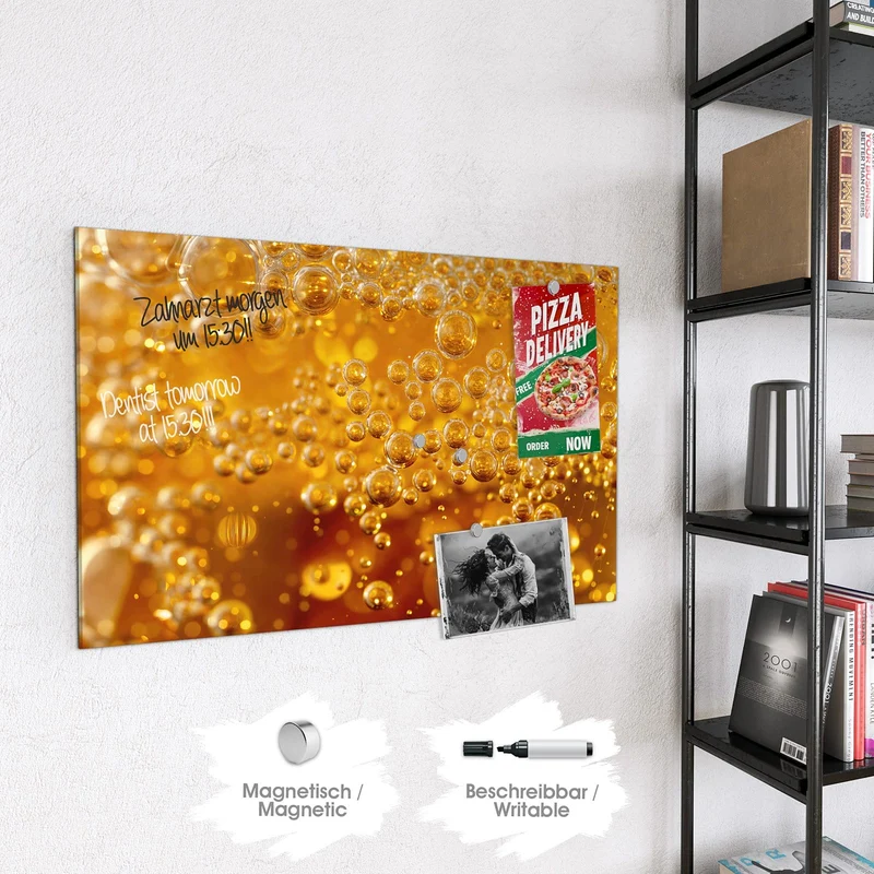 Glas Magnettafel - Sprudelnde Blasen