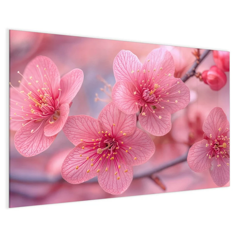 Glas Magnettafel - Drei Blüten in Pink