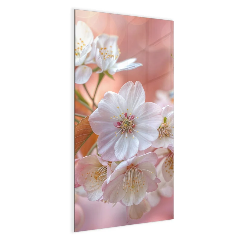 Glas Magnettafel - Blüten mit Bronzelaub