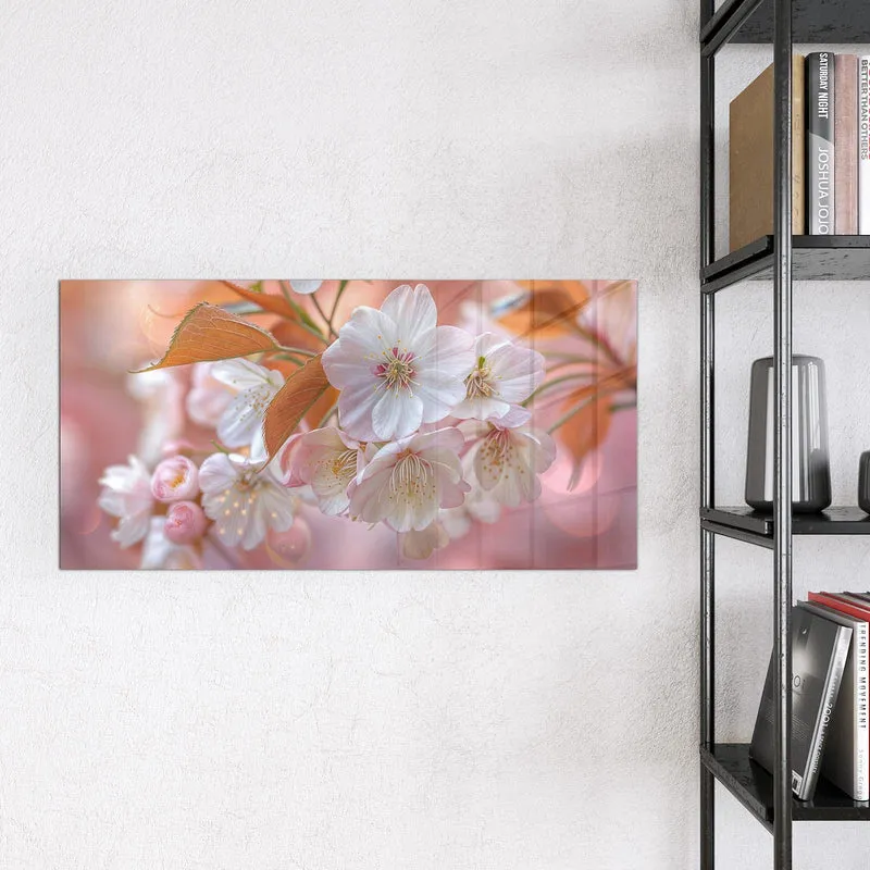 Glas Magnettafel - Blüten mit Bronzelaub