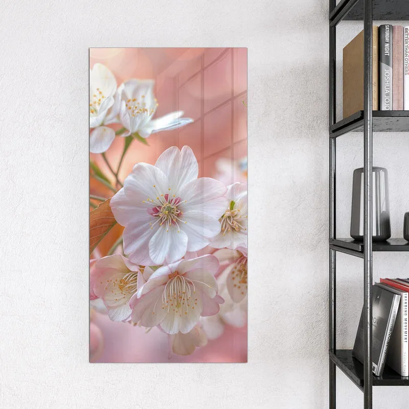Glas Magnettafel - Blüten mit Bronzelaub