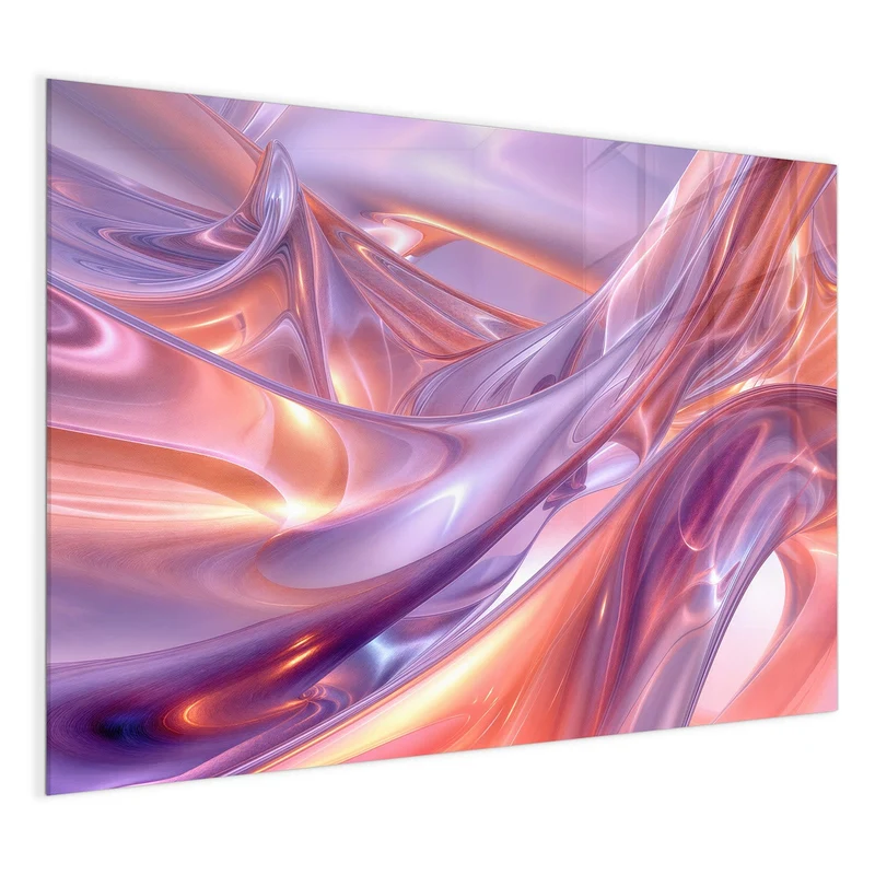 Glas Magnettafel - Glänzende Lilawellen