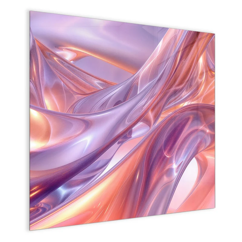 Glas Magnettafel - Glänzende Lilawellen