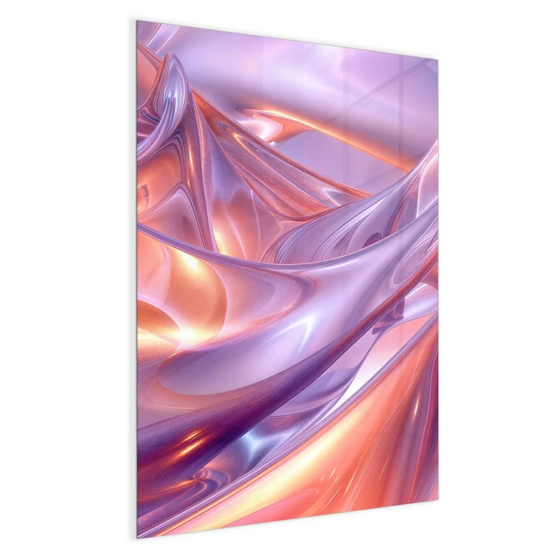 Glas Magnettafel - Glänzende Lilawellen