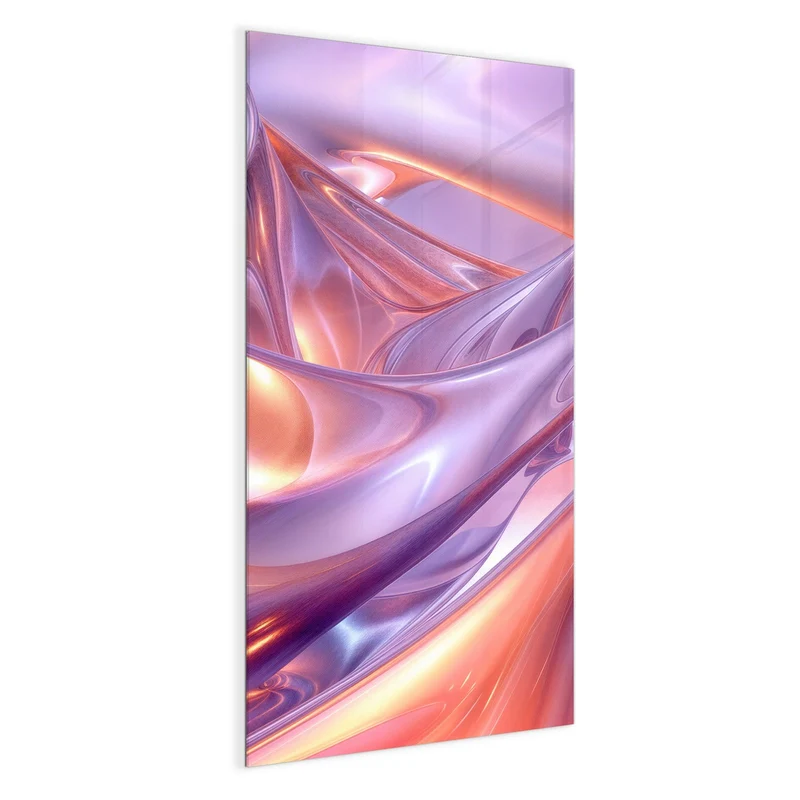 Glas Magnettafel - Glänzende Lilawellen