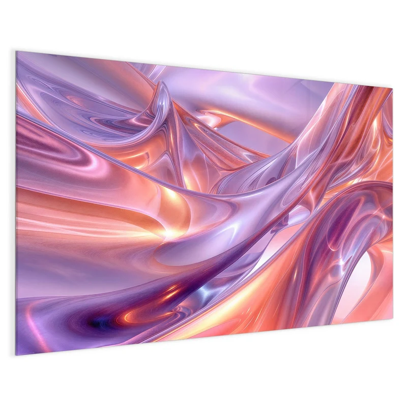 Glas Magnettafel - Glänzende Lilawellen