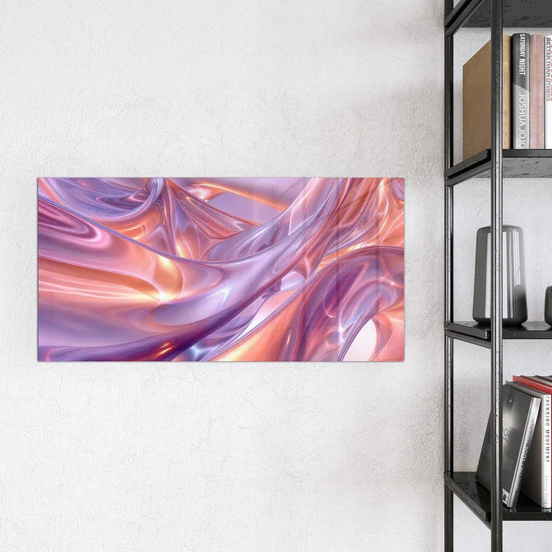Glas Magnettafel - Glänzende Lilawellen