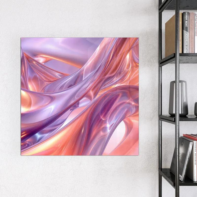 Glas Magnettafel - Glänzende Lilawellen