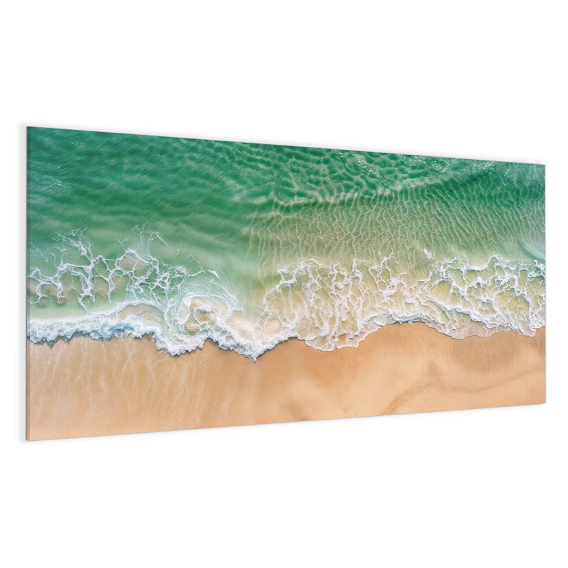 Glas Magnettafel - Türkis auf goldenem Sand