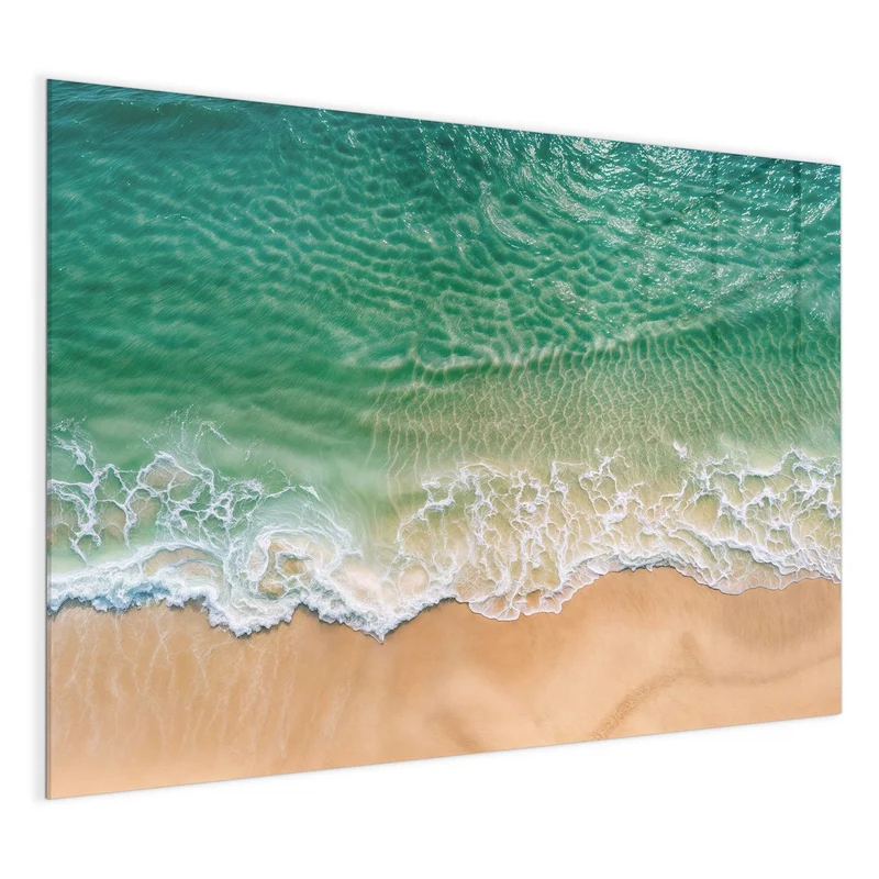 Glas Magnettafel - Türkis auf goldenem Sand