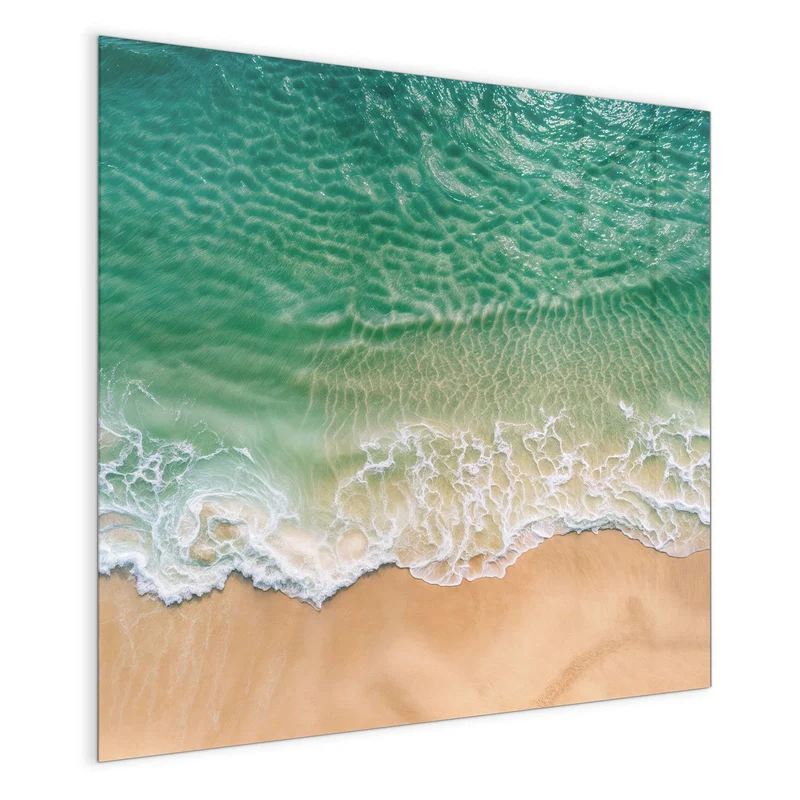Glas Magnettafel - Türkis auf goldenem Sand