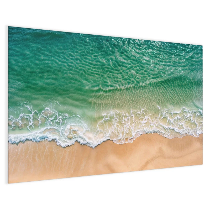 Glas Magnettafel - Türkis auf goldenem Sand