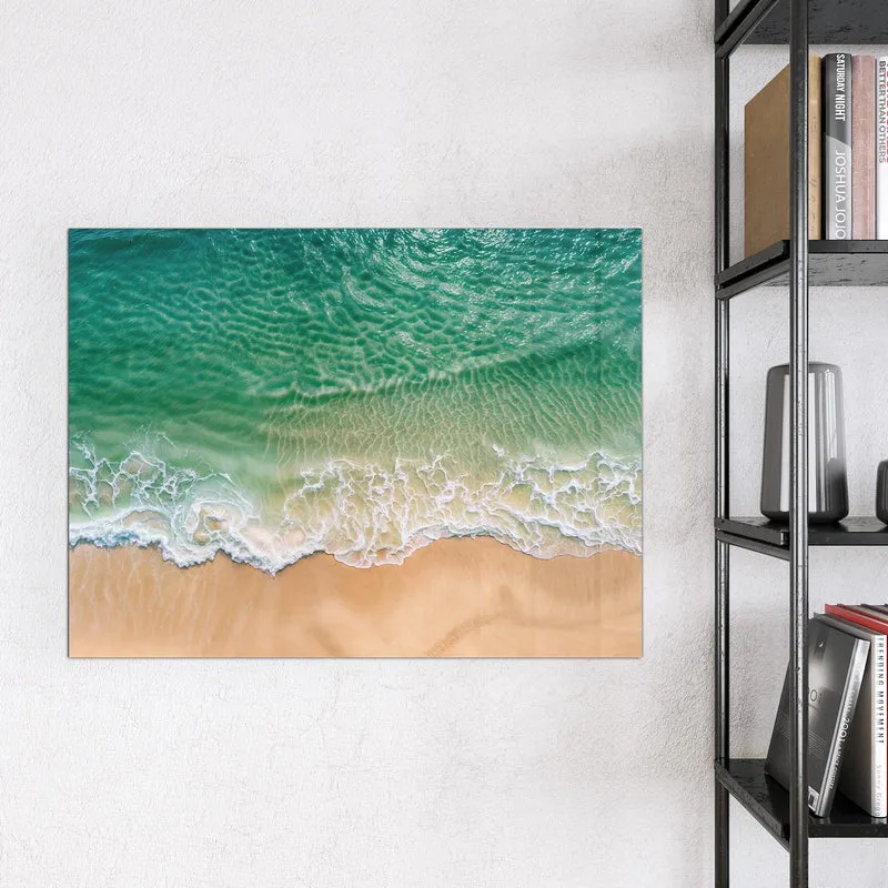 Glas Magnettafel - Türkis auf goldenem Sand