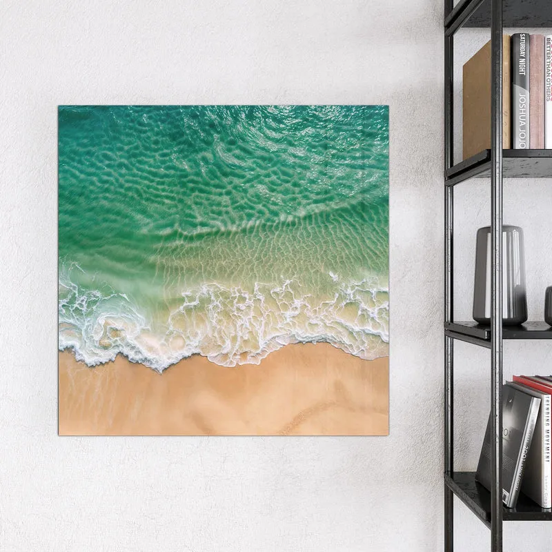 Glas Magnettafel - Türkis auf goldenem Sand