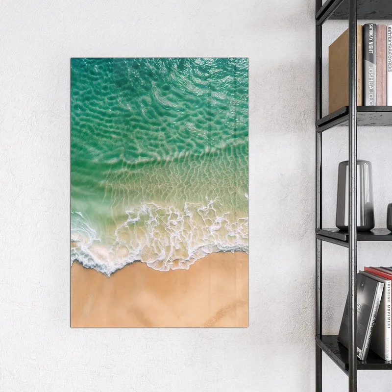 Glas Magnettafel - Türkis auf goldenem Sand